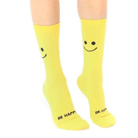 Smile 3D Crew Socks Yellow