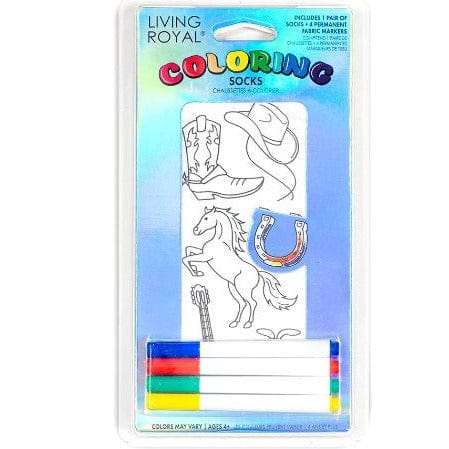 Cowboy Coloring Socks White