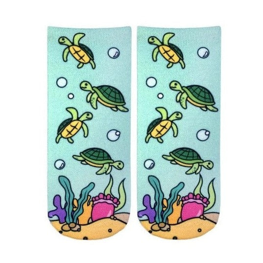 Sea Turtle Ankle Socks Blue