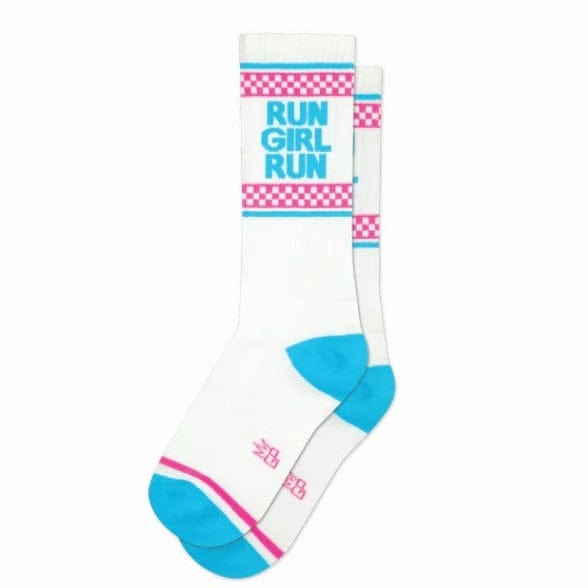 Run Girl Run Unisex Crew Socks White