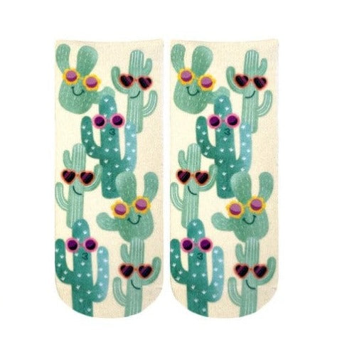Sunny Cactus Ankle Socks Tan