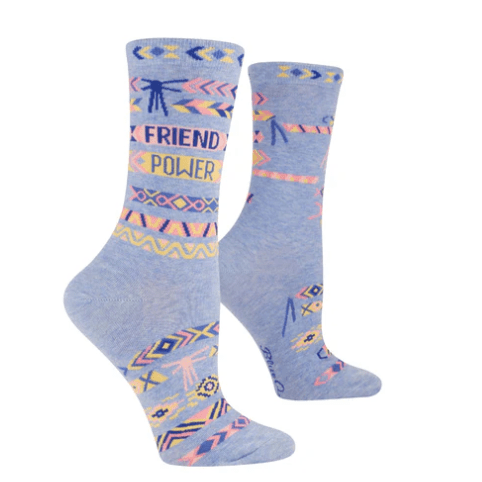 Friend Power Women's Crew Socks Blue