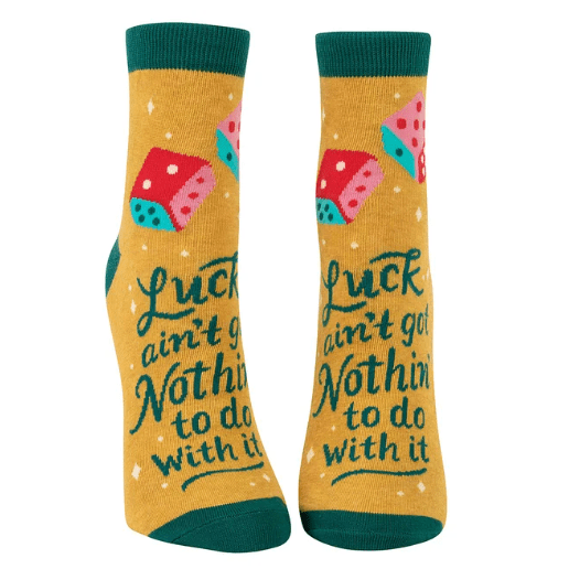 Luck Ain't Nothing Women's Ankle Socks Yellow