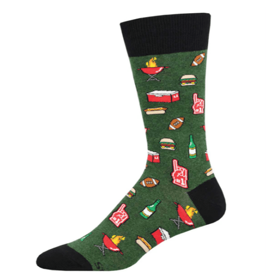 Tailgater's Delight Men's Crew Socks Green