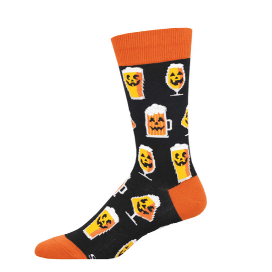 Pumpkin Beer Men's Crew Socks Black