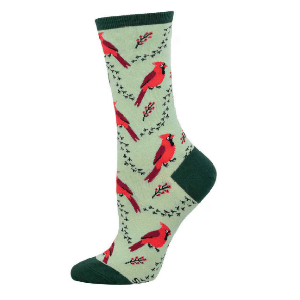 Cardinal Tracks Women's Crew Socks Mint