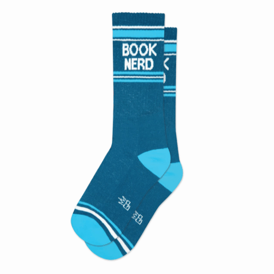 Book Nerd Crew Socks Blue