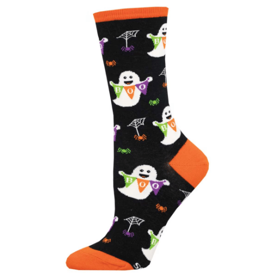 Haunted House Party Women&#39;s Crew Socks Black