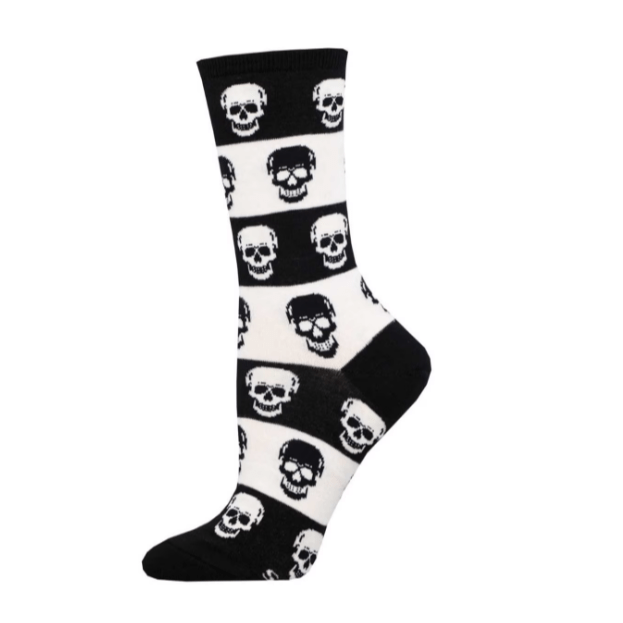 Skull Women's Crew Socks Black