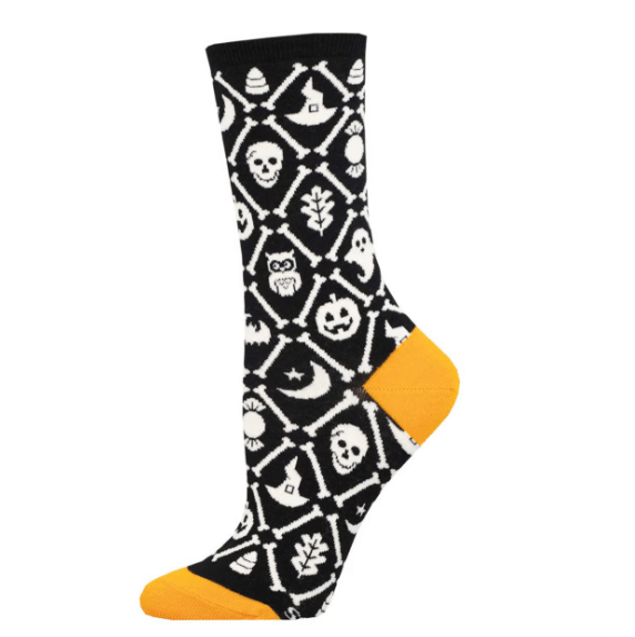 Spooky Icons Women's Crew Socks Black