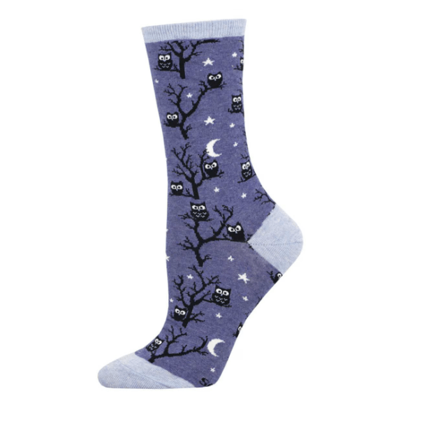 Don't Give A Hoot Women's Crew Socks Blue
