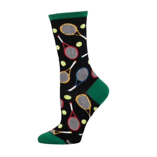 Time For Tennis Women's Crew Socks Black