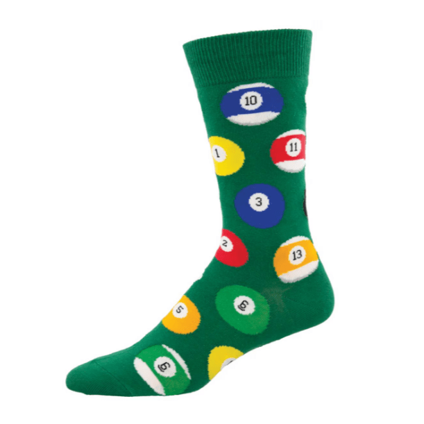 Billiard Balls Men's Crew Socks Green