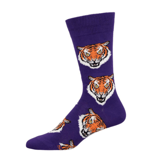 Fierce Tiger Men's Crew Socks Purple