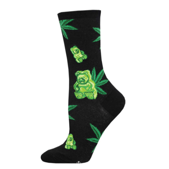 Weed Gummies Women's Crew Socks Green