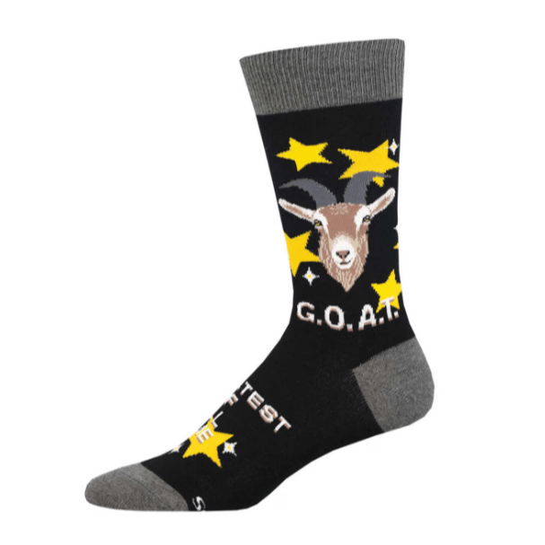 GOAT Men's King Size Crew Socks Black