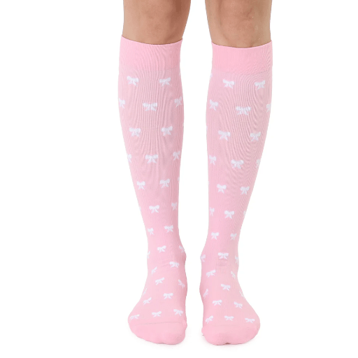 Bow Compression Socks Pink