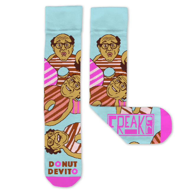 Donut Devito Crew Socks Aqua