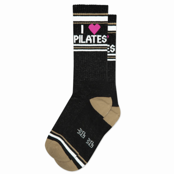 I Love Pilates Unisex Crew Socks Black