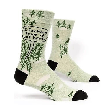 I Fucking Love It Out Here Men's Crew Socks Green