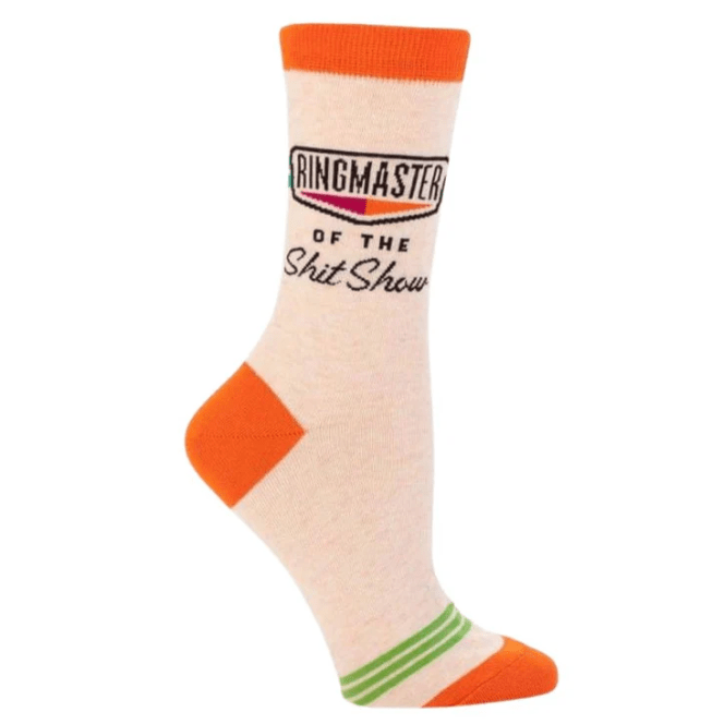 Ringmaster Of The Shitshow Women's Crew Socks Orange
