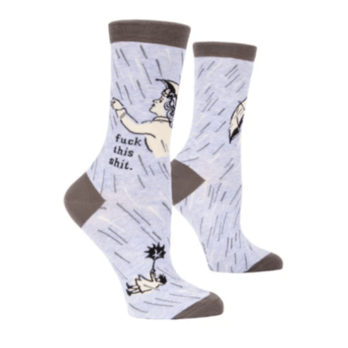 Fuck This Shit Women&#39;s Crew Socks Grey