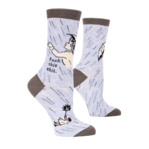 Fuck This Shit Women's Crew Socks Grey