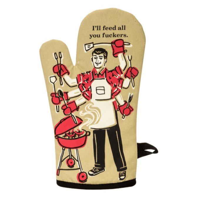 Feed You Fuckers Oven Mitt Tan