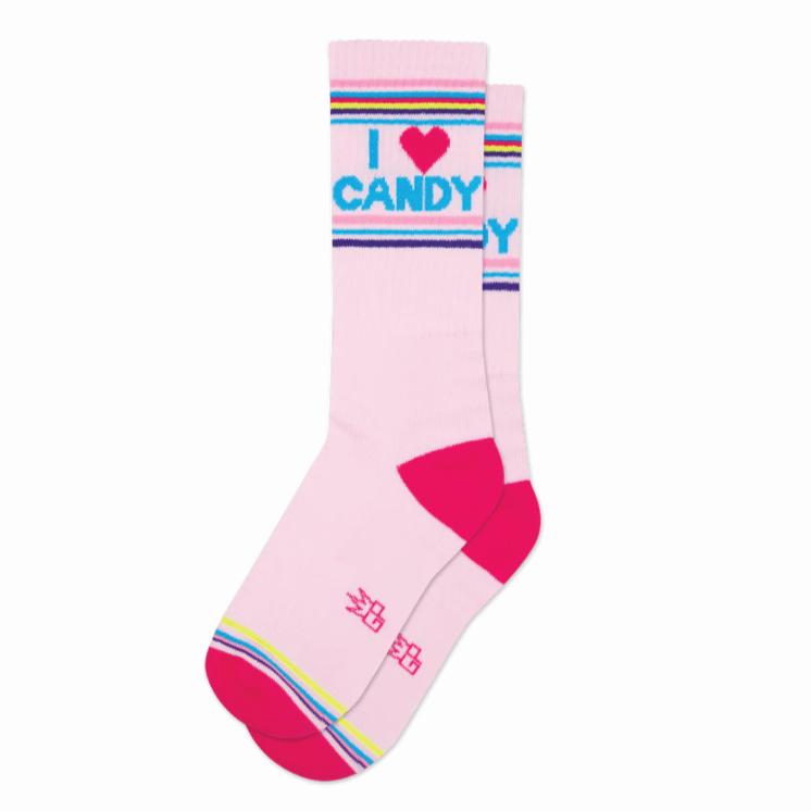 I Love Candy Crew Socks Pink