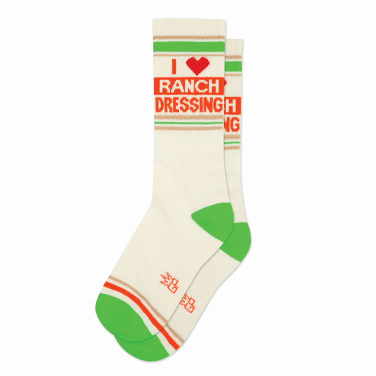 I Love Ranch Dressing Crew Socks Ivory