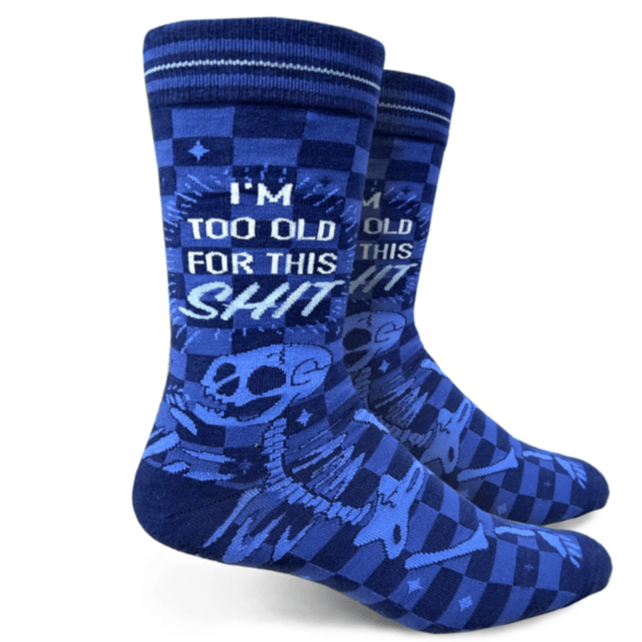 I'm Too Old For This Sh*t Men's Crew Socks Blue