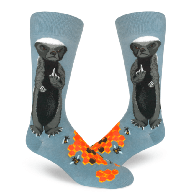 Honey Badger Men's Crew Socks Blue
