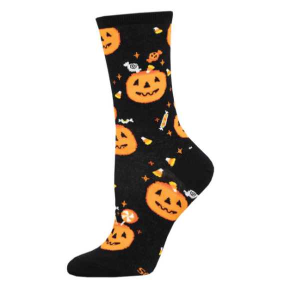 Trick or Treat Women&#39;s Crew Socks Black