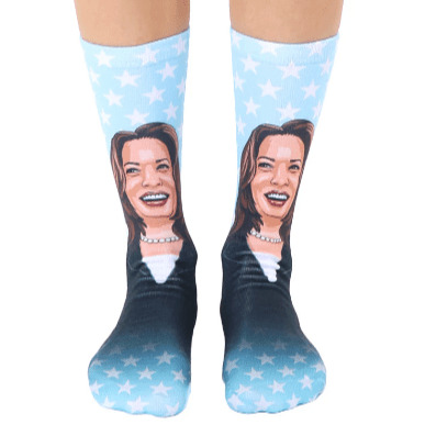 Kamala Harris Crew Socks Blue / OSFM