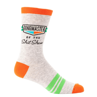 Ringmaster Of The Shitshow Men&#39;s Crew Socks Orange