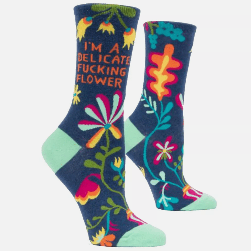 I'm A Delicate F*cking Flower Women's Crew Socks Blue
