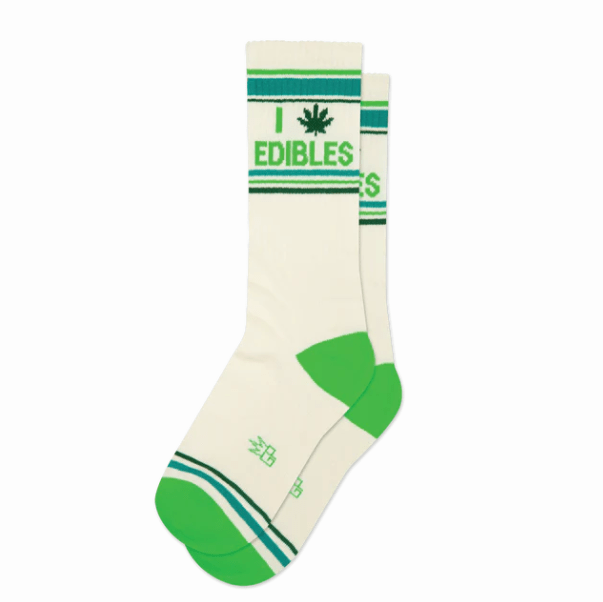 I Love Edibles Crew Socks Ivory