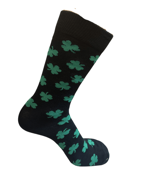 Shamrock Crew Socks Black / Medium John's Crazy Socks