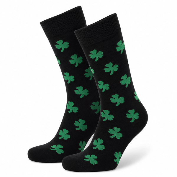 Shamrock Crew Socks Black / Medium John's Crazy Socks