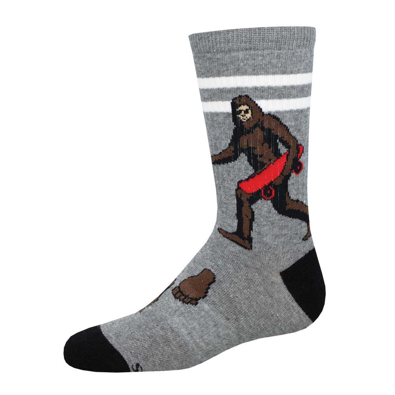 Skate or Squatch Junior Athletic Crew Sock Grey / Junior SockSmith