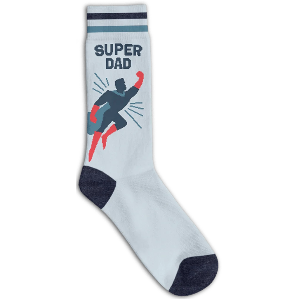 Super Dad Crew Socks Blue