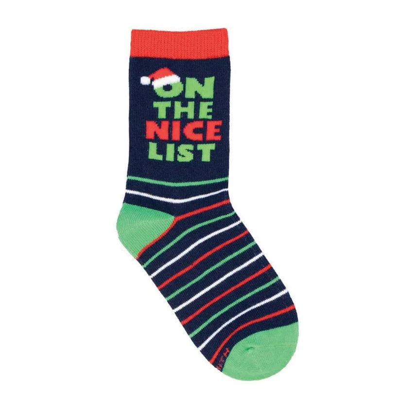 The Nice List Youth Crew Socks Navy SockSmith