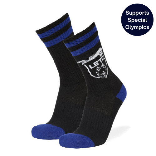 Torch Run Athletic Crew Socks Black / Large