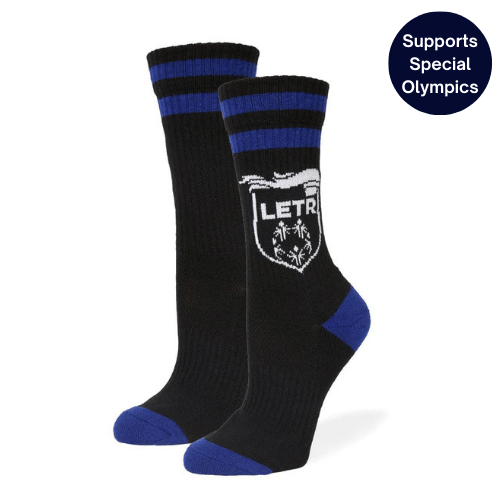 Torch Run Athletic Crew Socks Black / Medium