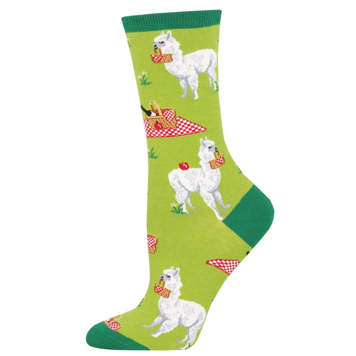 Alpaca Lunch Women's Crew Socks Green