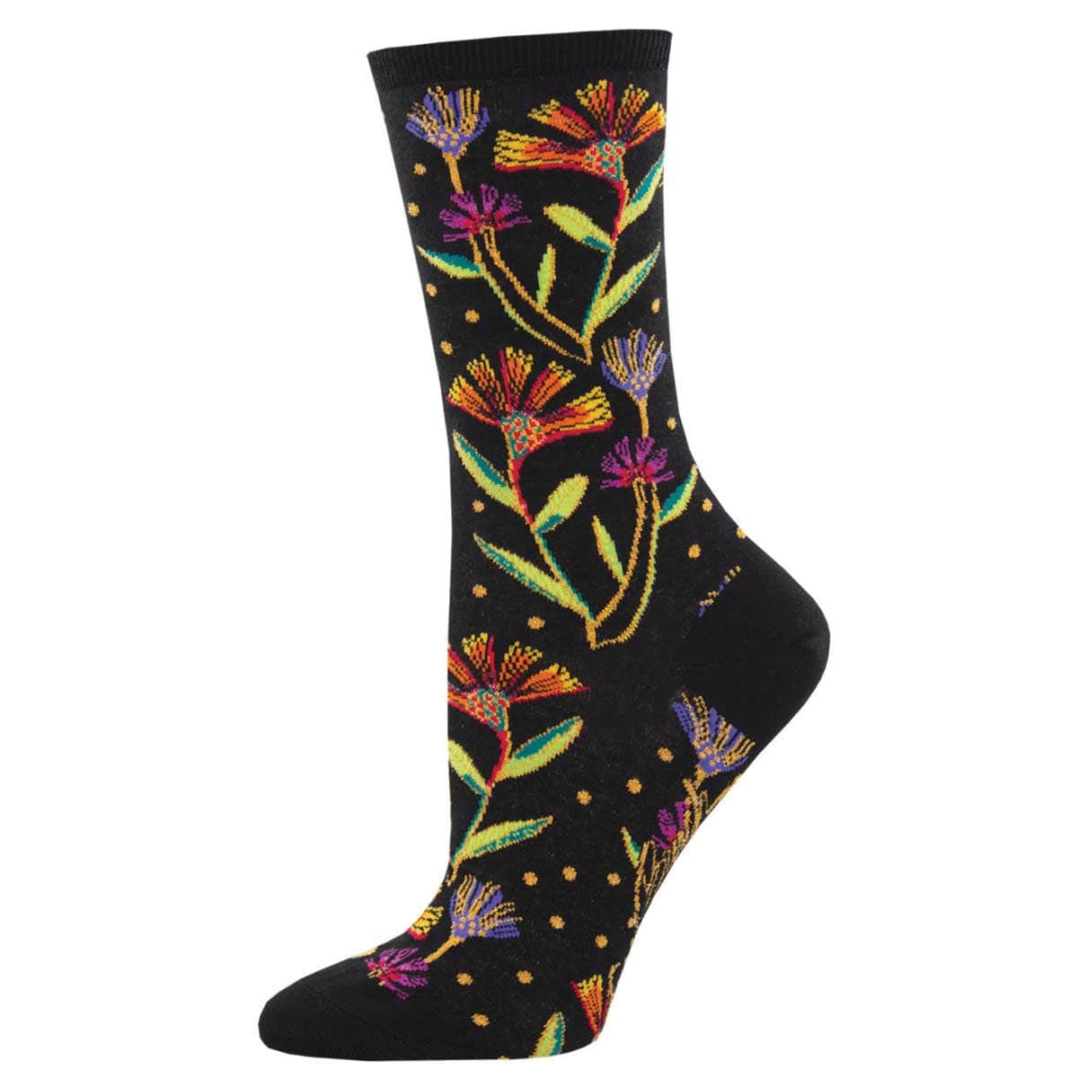 Wildflowers Women's Crew Socks Black