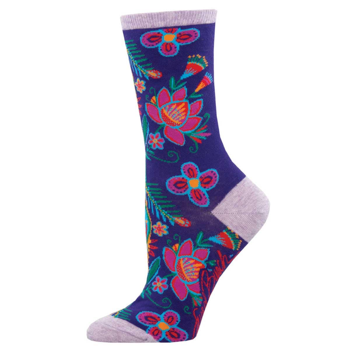 Alyssa Floral Women's Crew Socks Purple