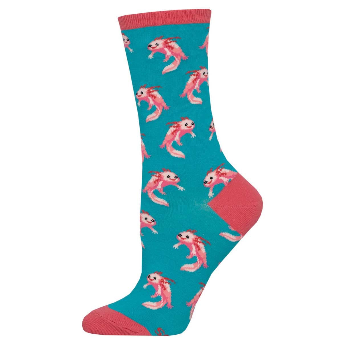 Axolotl Women's Crew Socks Teal