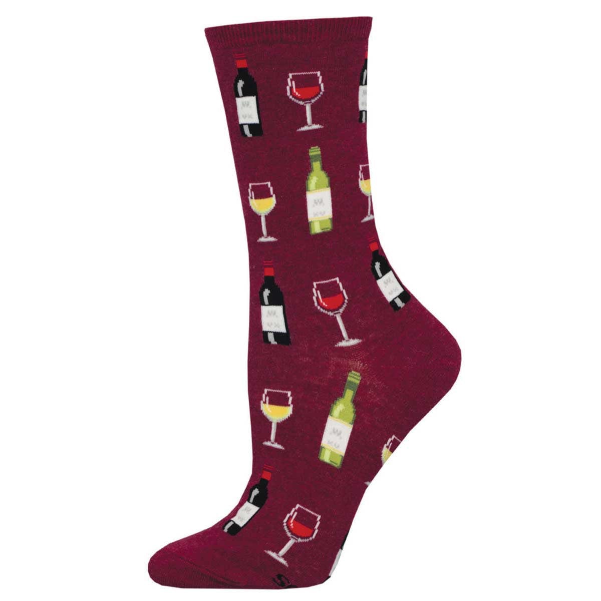 Fine Wine Women's Crew Socks Red