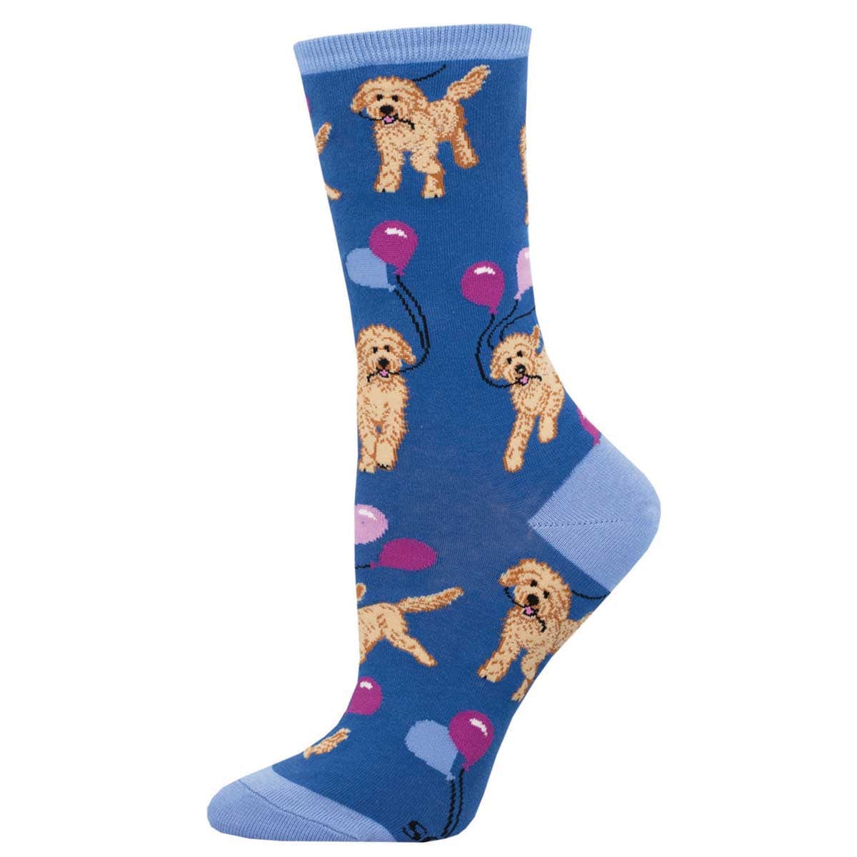 Doodle Party Women's Crew Socks Blue